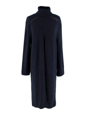 Stella McCartney Blue Melange Alpaca Knit Split-Front Long Sweater