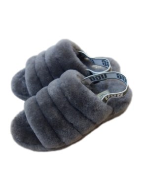 Ugg Grey Shearling Fluff Yeah Slide Sandals