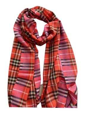 Burberry Red Vintage Check Wool & Silk Scarf