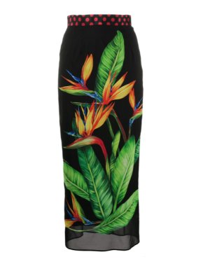 Dolce & Gabbana birds of paradise print skirt