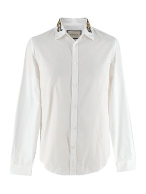 Gucci Tiger Collar Long Sleeve Button Down Shirt