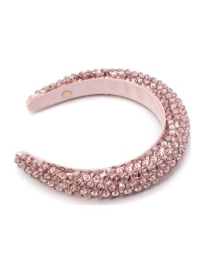Maryjane Claverol Miami Pastel Pink Crystal Embellished Headband