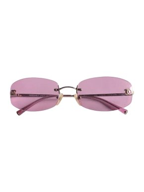 Chanel Pink Vintage Rimless CC Sunglasses