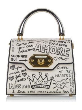 Dolce & Gabbana Graffiti Print  Leather Welcome Bag