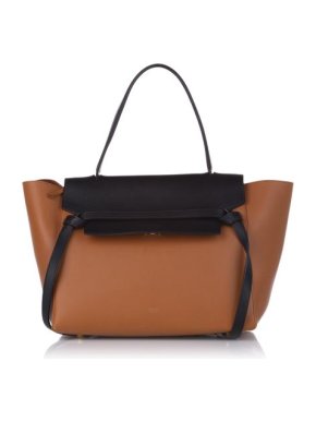 Celine Tan & Black Leather Mini Belt Bag