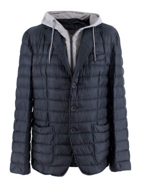 Herno Navy Hooded Hybrid Quilted Jacket 1
