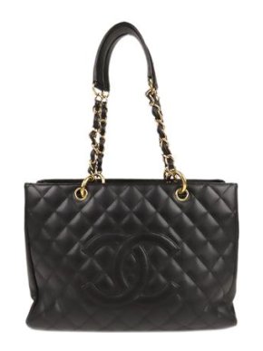 Chanel Black Caviar Leather Grand Shopping Tote