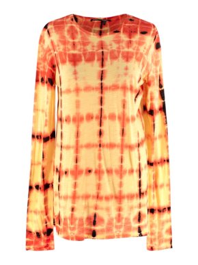Proenza Schouler Tissue Orange Tie Dye Long Sleeve T-Shirt