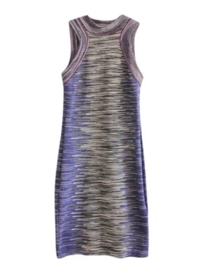 M Missoni Striped Knit High Neck Sleeveless Dress