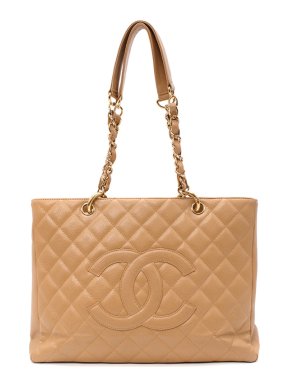 Chanel Beige Grand Shopping Caviar Leather Tote Bag