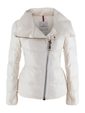 Moncler Cream Nylon Padded Down Jacket