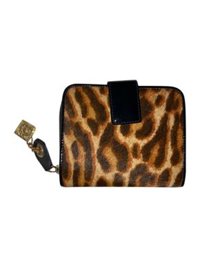 Dior Leopard Print Pony Hair Compact Wallet