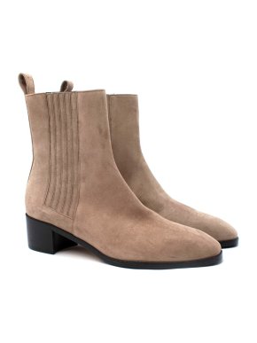 Aeyde Neil Beige Suede Ankle Boots