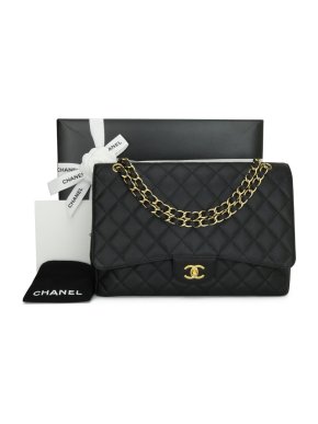 Chanel Black Caviar Leather Maxi Flap Bag