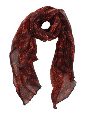 Burberry Burgundy Silk Printed Scarf