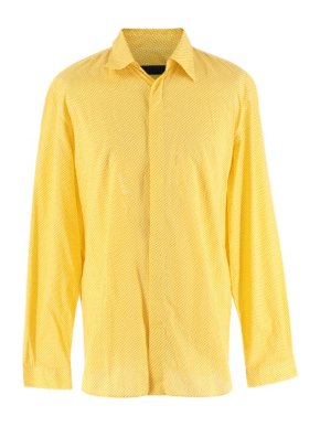 Burberry Yellow & White Polka Dot Cotton Shirt