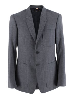 Burberry Mardale Grey Wool Single Breast Jacket