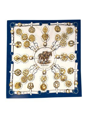 Hermes Cuivreries 90 Silk Twill Square Scarf