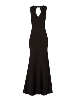 Herve Leger Black Marlyn Bandage Gown