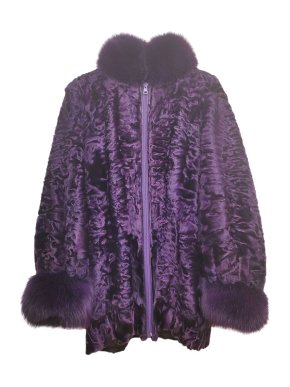 Christian Dior Vintage 80s For Fur & Astrakhan Purple Coat