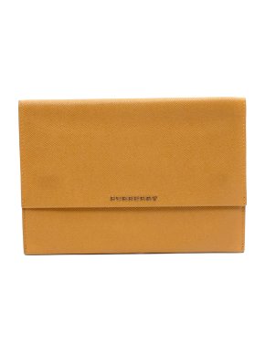 Burberry Mustard Yellow Grain Leather Flat Document Holder