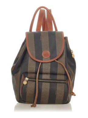 Fendi Pequin Stripe Drawstring Backpack