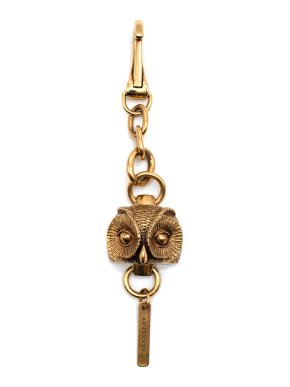 Burberry Gold-Tone Brass Owl Charm Keychain