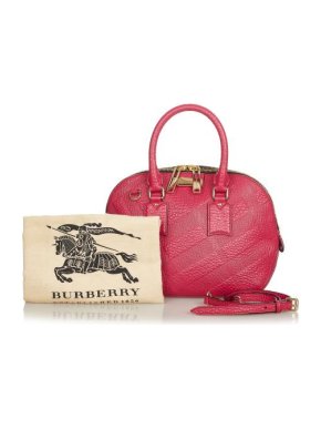 Burberry Orchard Pink Leather Shoulder Bag