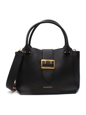 Burberry Medium Black Buckle Tote Handbag
