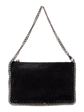 Stella McCartney Falabella Black Shaggy Deer Chain Pouch