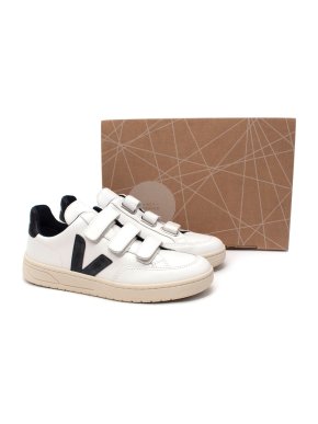 Veja Velcro Leather Extra White & Black Trainers