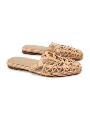 Zyne Raffy IV Natural Raffia Mules