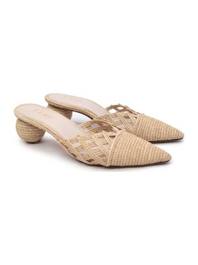 Zyne El Nido Natural Raffia Woven Mules