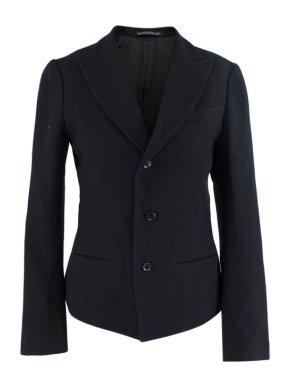 Yohji Yamamoto Black Wool Single-Breasted Blazer