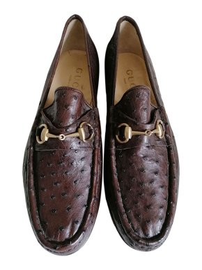 Gucci Ostrich Leather Horsebit Loafers