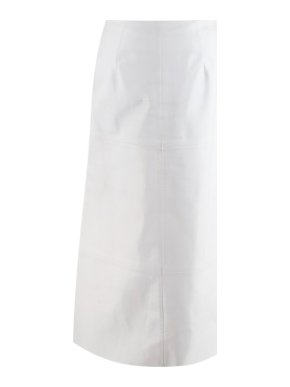 Awake A.W.A.K.E Mode White Faux Leather A-Line Skirt