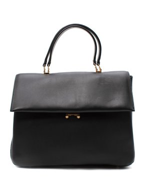 Marni Black Leather Soft Body Top Handle Bag