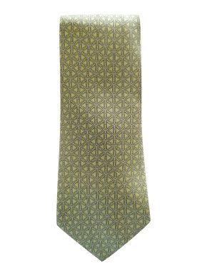 Hermes Lime Green Printed Silk Tie
