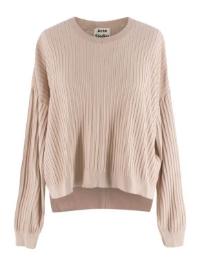 Acne Studios Beige Nude Ribbed Round Neck Sweater