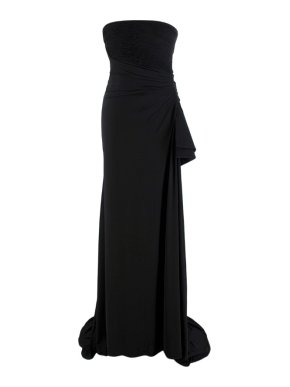 Giorgio Armani Black Silk Jersey Strapless Column Gown
