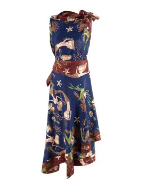 Loewe Paula's Ibiza Silk Twill Mermaid Print Dress