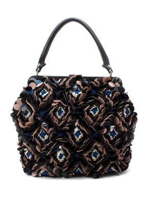 Marni Navy & Nude Paillettes Top Handle Bag