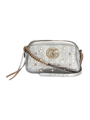 Gucci GG Marmont Pearl Studded Leather Crossbody Bag