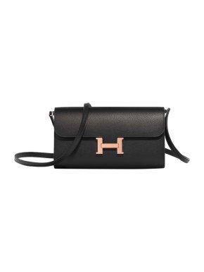 Hermes Black Epsom Leather Constance To Go Wallet RGHW
