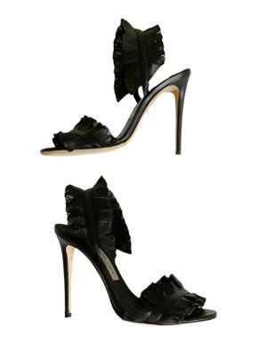 Jimmy Choo Frilled Leather Sandals