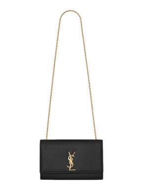 Saint Laurent Black Leather Kate Monogram Shoulder Bag