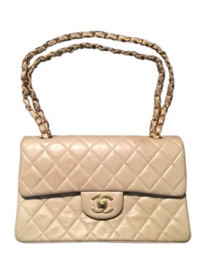 Chanel Beige Clair Vintage Lambskin Double Flap