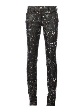 Balenciaga Black Marble Print Classic Trousers