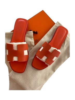 Hermes Poppy Orange Sold Out Colourway Epsom Leather Oran Sandals