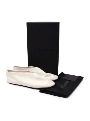 Jil Sander White Nappa Leather Babouche Slippers